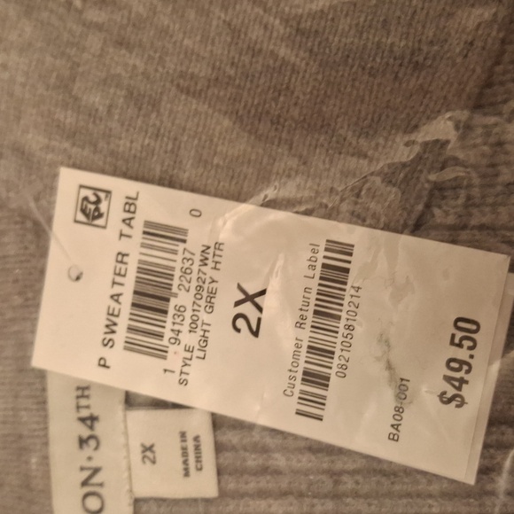 ON 34th Sweaters - On 34th  V-Neck Gray Sweater for Women